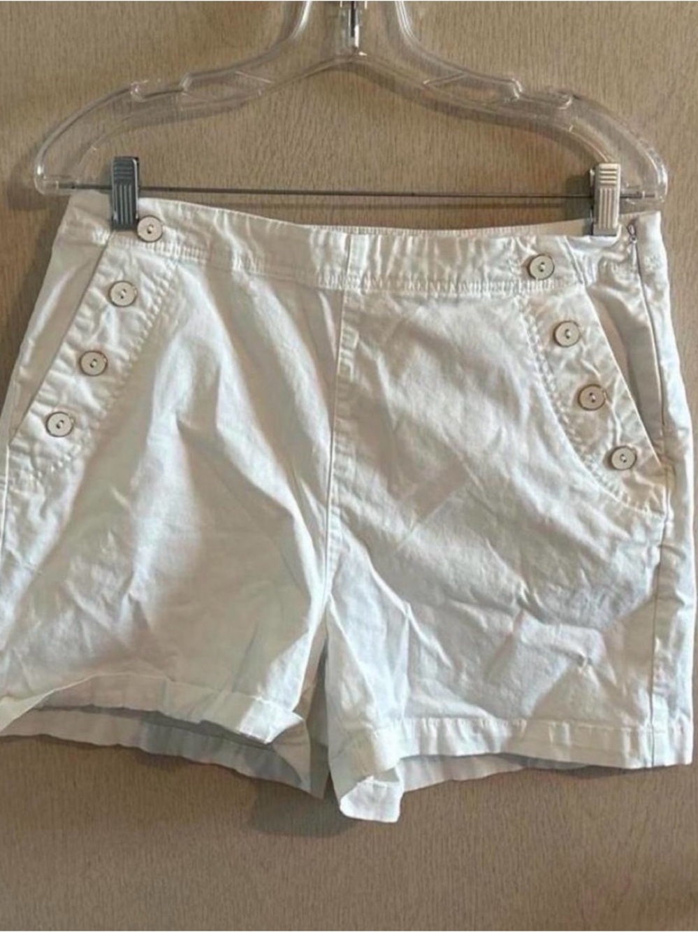 a new day White Button-Detail Casual Jean Shorts